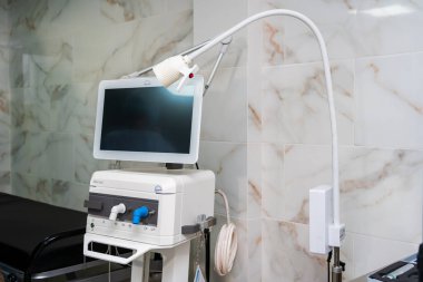 Monitor with selective focus. Medical equipment in the maternity ward of the hospital. October 12, 2022 Beltsy Moldova