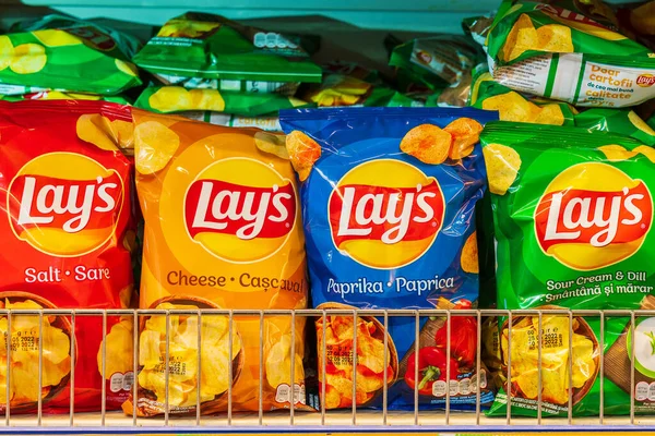 Chips Lays Goods Supermarket June 2022 Beltsy Moldova — Stok fotoğraf