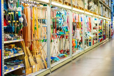 Cleaning tools. Department of cleanliness in the supermarket. October 11, 2022 Beltsy Moldova.