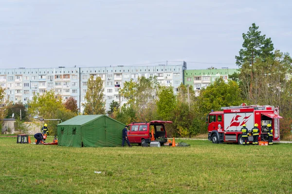 Fire Rescue Team of the Ministry of Emergency Situations. October 12, 2022 Balti Moldova.