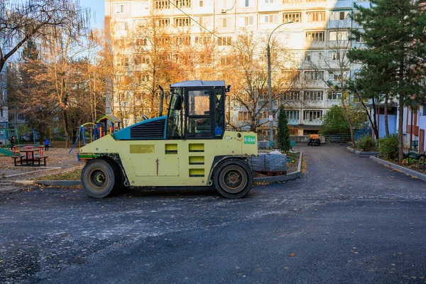 Repair of intra-yard or intra-quarter roads, background. November 3, 2022 Beltsy Moldova