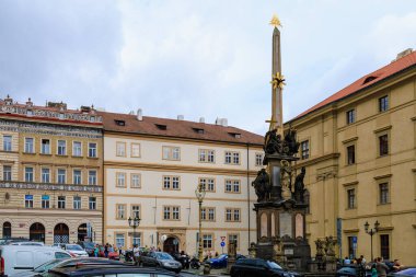 August 22, 2022 Prague, Czech Republic. Column of the holy trinity. Background with copy space for text.