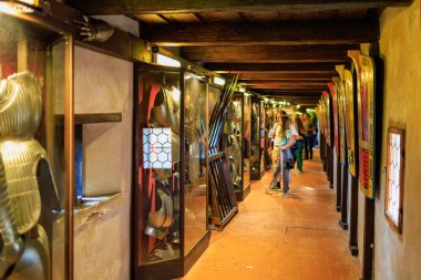 August 22, 2022 Prague, Czech Republic. Armor of the knights. Background with selective focus and copy space