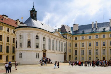 August 22, 2022 Prague, Czech Republic. Church of Saints Peter and Paul. Background with selective focus and copy space for text