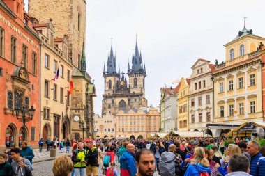 August 24, 2022 Prague, Czech Republic. Recognizable for tourists view of the city. Background with selective focus and copy space for text