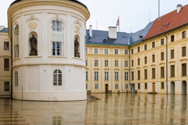 August 23, 2022 Prague, Czech Republic. Church of Saints Peter and Paul. Background with selective focus and copy space for text