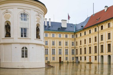 August 23, 2022 Prague, Czech Republic. Church of Saints Peter and Paul. Background with selective focus and copy space for text