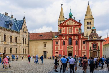 August 22, 2022 Prague, Czech Republic. Courtyard of Prague Castle. Background with copy space for text.
