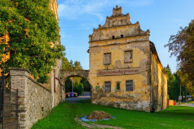 August 25, 2022 Votice Czech Republic. Abandoned brewery building. Background with selective focus and copy space