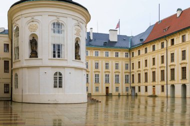 August 23, 2022 Prague, Czech Republic. Church of Saints Peter and Paul. Background with selective focus and copy space for text