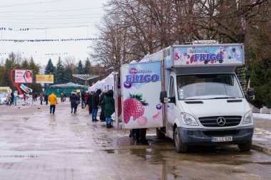 January 26, 2022 Balti Moldova. City street fair. News editorial background