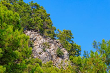 Antalya 'nın Kemer bölgesindeki Türk Taurus Dağları. Metin için kopyalama alanı olan arkaplan