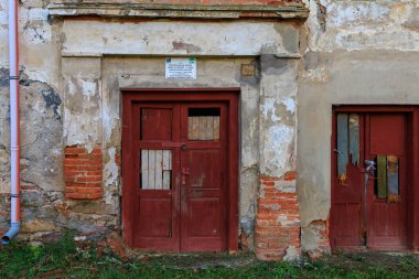 August 25, 2022 Votice Czech Republic. Abandoned brewery building. Background with selective focus and copy space