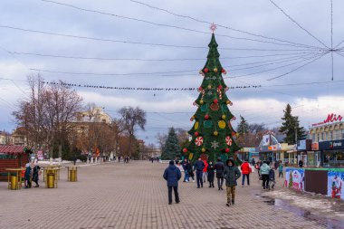 January 14, 2022 Balti Moldova. Central city square. For editorial use