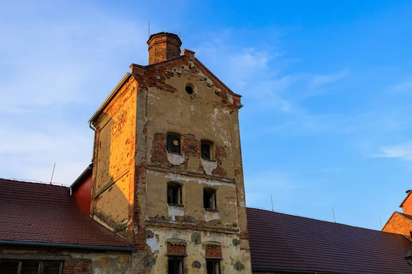 August 2022 Votice Czech Republic Abandoned Brewery Building Background Selective — Fotografia de Stock