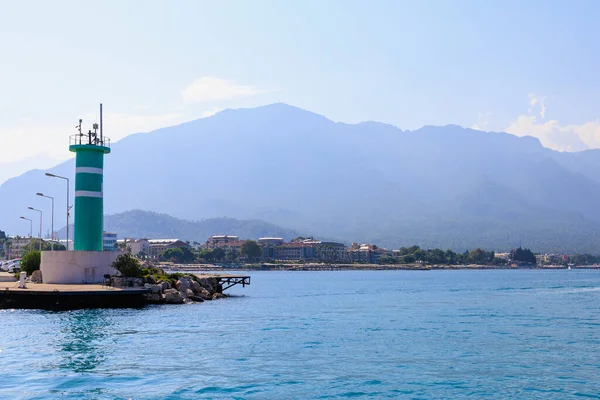Sea Port Background Copy Space August 2022 Kemer Antalya Province — Fotografia de Stock