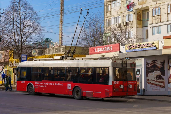 January 2022 Balti Moldova Trolleybus Urban Eco Friendly Transport Background — Photo