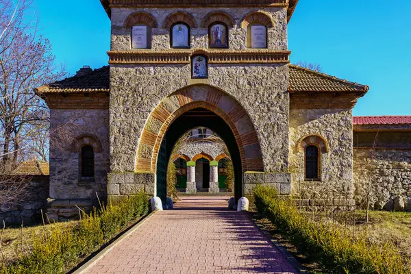 February 2022 Cuhurestii Moldova Editorial Background News Ancient Stone Church — Stockfoto