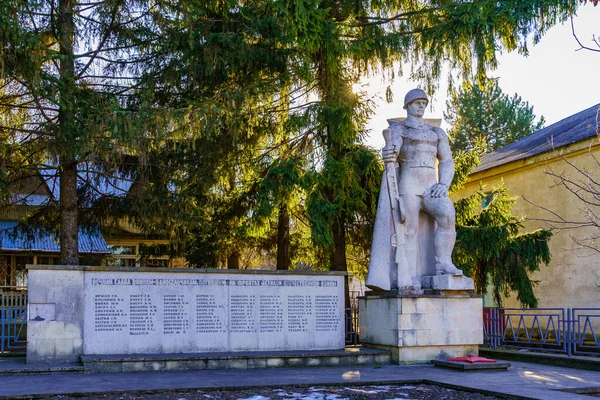 Lutego 2022 Cuhurestii Mołdawia Redakcja Wiadomości Pomnik Wieśniaków Poległych Czasie — Zdjęcie stockowe