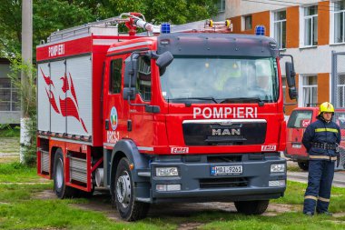 23 Eylül 2022 Balti Moldova. Resimli editör geçmişi. İtfaiye aracı.