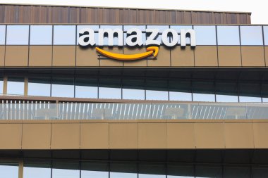 January 15, 2023 Iasi Romania. Amazon Development Research Center, the world's largest American e-commerce company. Illustrative editorial, background