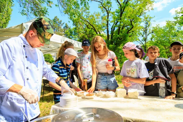 Stock image June 1, 2022 Balti Moldova. Illustrative editorial background. Military field kitchen