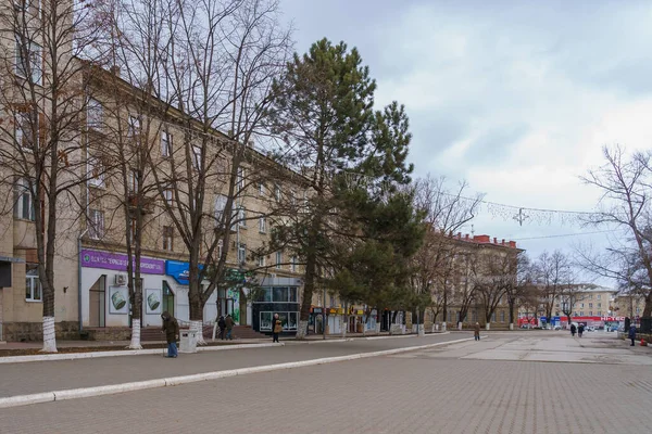 Февраля 2022 Года Бельцы Молдова Узнаваемый Вид Туристов Центральной Части — стоковое фото