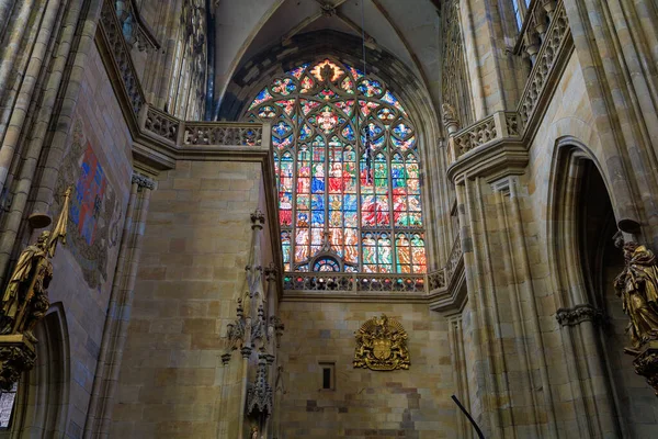 August 2022 Prag Tschechien Innenraum Der Gotischen Katholischen Kathedrale Veit — Stockfoto