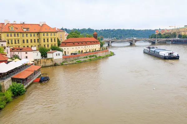 August 2022 Prague Czech Republic Pleasure Boat Vltava River Background — Photo