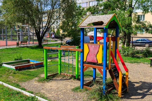 September 2022 Beltsy Moldova Illustrative Editorial Children Playground Yard — Stock Photo, Image