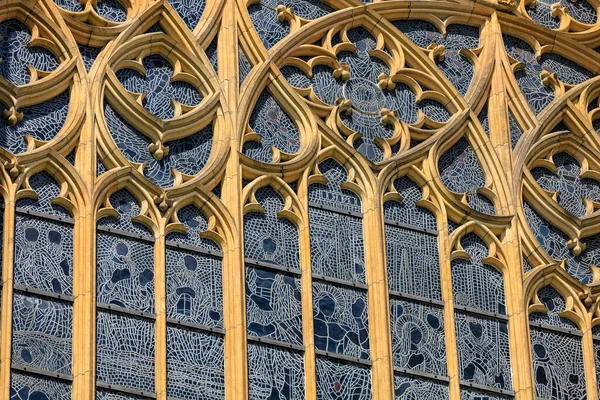 Details Exterior Gothic Catholic Cathedral Vitus Wenceslas Vojtech Prague Castle — Stock Photo, Image
