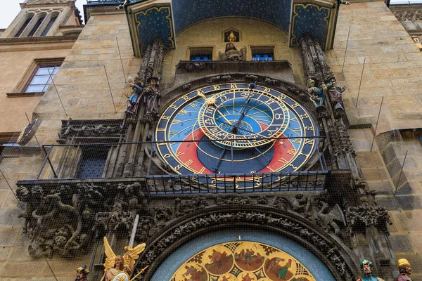 Prague Astronomical Clock Close Main Attraction Capital Czech Republic Background — Foto de Stock