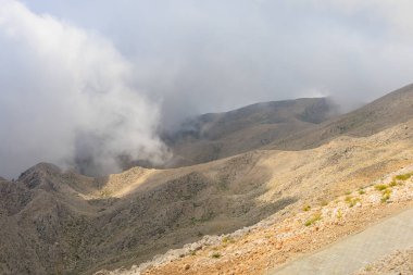 Very beautiful view from the top of Mount Tahtali or Olympos of the Kemer district of Antalya province in Turkey. A popular tourist spot for sightseeing and skydiving. Background or landscape