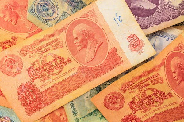 Unión Soviética Billetes Dinero Urss Patrimonio Histórico Fondo Telón Fondo —  Fotos de Stock