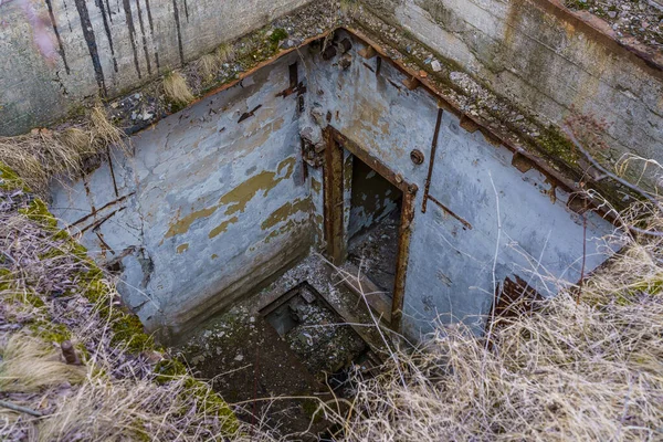 Destruction Des Sas Bunker Militaire Secret Abandonné Contexte Avec Accent — Photo