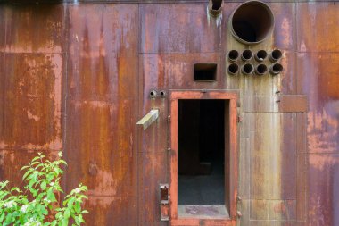 Terk edilmiş gizli nükleer sığınak. Soğuk Savaş Komuta Merkezi, nesne 1180. Seçici odaklı arkaplan