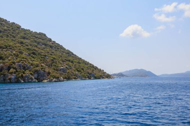 The ruins of a sunken ancient city on the island of Kekova another name for Karavola, Lycian Dolichiste near Demre and Kas in Turkey in the province of Antalya, one of the centers of Lycia