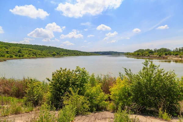 stock image Lake, natural body of water in Eastern Europe. Background with selective focus and copy space