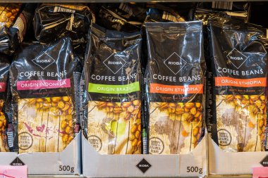 19 Eylül 2022 Beltsy, Moldova. Resimli editör kullanımı için. Rioba kahve çekirdekleri