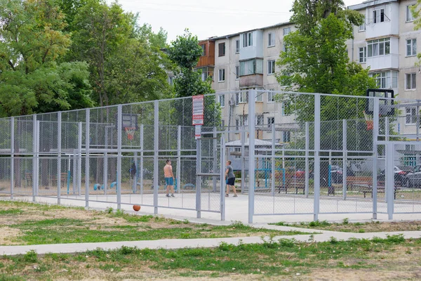 Juillet 2022 Beltsy Moldavie Éditorial Illustratif Basketball Sportif Mini Terrain — Photo