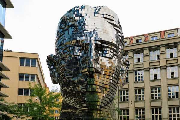 August 2022 Prague Czech Republic Rotating Head Head Sculpture German — Stockfoto