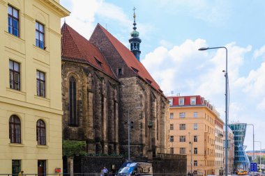 August 27, 2022 Prague, Czech Republic. Recognizable for tourists view of the city. Background with selective focus and copy space for text