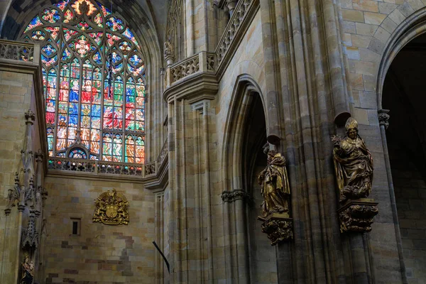 August 2022 Prague Czech Republic Interior Gothic Catholic Cathedral Vitus — 스톡 사진