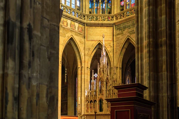 August 2022 Prague Czech Republic Interior Gothic Catholic Cathedral Vitus — Stockfoto