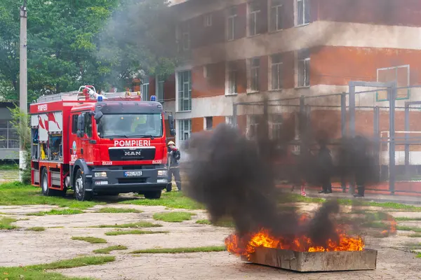 Septiembre 2022 Balti Moldova Fondo Editorial Ilustrativo Ejercicios Contra Incendios — Foto de Stock