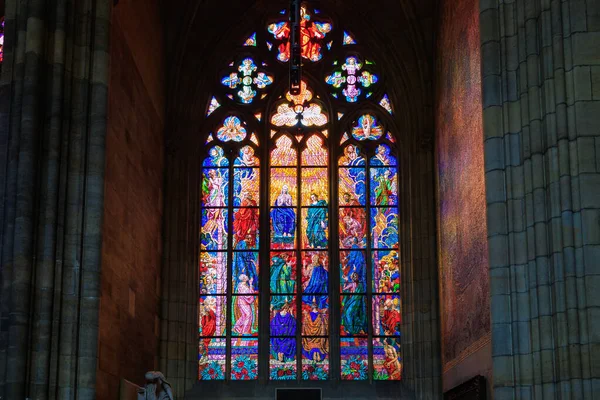 Août 2022 Prague République Tchèque Intérieur Intérieur Cathédrale Gothique Catholique — Photo