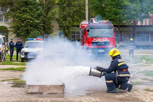 Septiembre 2022 Balti Moldova Fondo Editorial Ilustrativo Ejercicios Contra Incendios — Foto de Stock