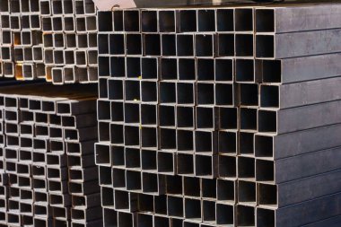 Kare borular. Seçici odaklı arkaplan ve metin için alanı kopyala