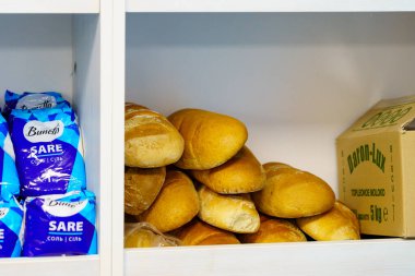 26 Mayıs 2023 Beltsy, Moldova. Resimli editör kullanımı için. Ekmek sosyal açıdan önemli bir ürün