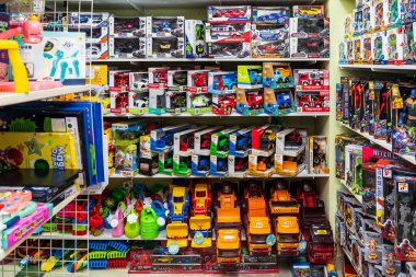 3 Haziran 2023 Beltsy, Moldova. Resimli editör kullanımı için. Oyuncak dükkanı.